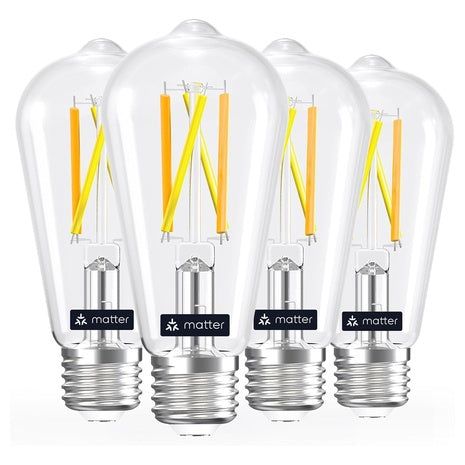 Linkind Matter Smart ST19 Vintage Edison LED Bulbs, 4-Pack — $16.99 with code (60% off)