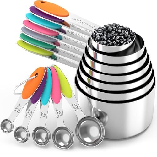 TILUCK 12-Piece Nesting Measuring Cups and Spoons Set, Stainless Steel — $13.74 with code JNZD2AM2 (45% off)